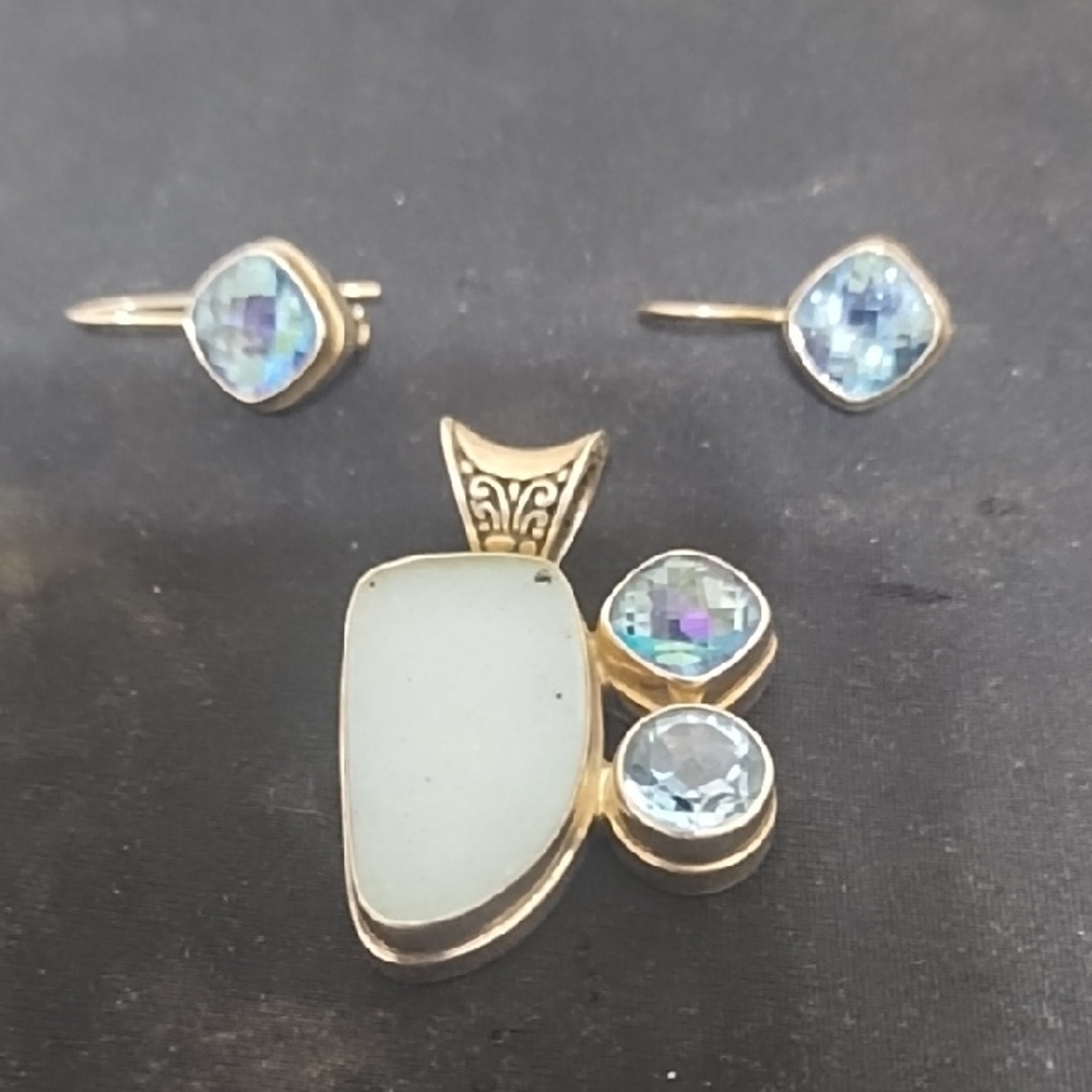 Elegant Gold and Blue Jewelry Set